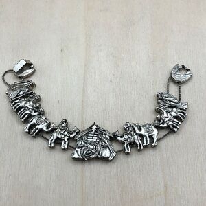 Vintage 90's BG Slide Bracelet Christmas Nativity  Slider Charm
